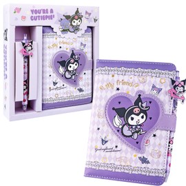 yumcute Notebook with Pen Set, Cartoon Diary for Children, Teenagers, Girls, Purple Notebook Gifts for Children, Girls, Students, Diary Girls School Supplies