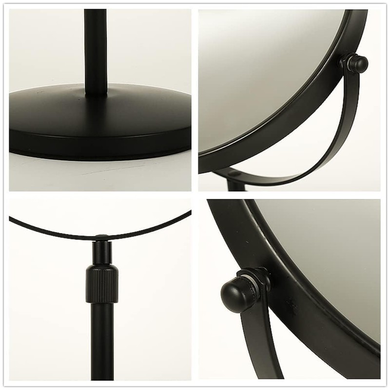 HIHIA Height Adjustable Makeup Mirror 8 Inch Double-Sided 7X Magnification,