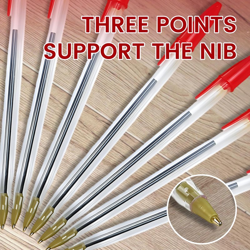 10 Pack Red Ballpoint Pens – 1.0mm Medium Tip Biros