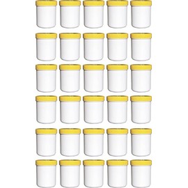 30 Ointment Containers / Cream Containers High 35 ml Capacity with Yellow Lid Made in Germany