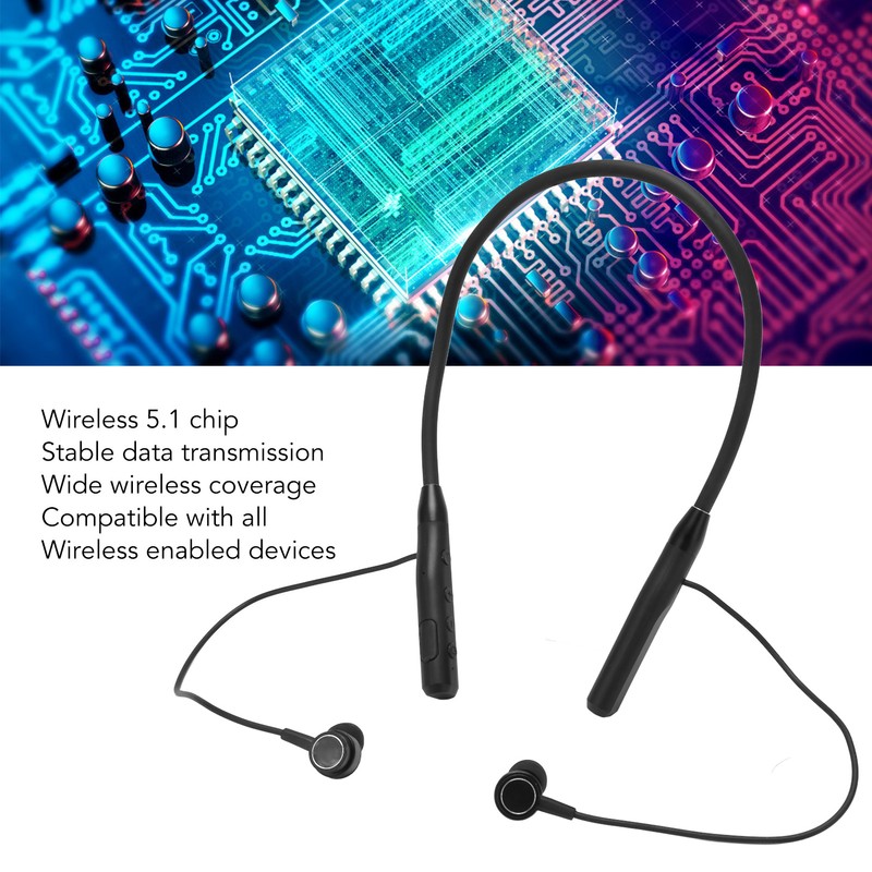 Bluetooth Neckband Headphones IPX7 Waterproof HiFi Stereo Deep Bass Magnetic