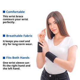 invera Wrist Compression Sleeve, Unisex Wrist Band Support Sleeve, Wrist Protector Compression Brace (Large, 1, Unit)