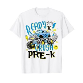 Ready To Crush Pre-K Preschool Monster Truck Dude Boy Kids T-Shirt