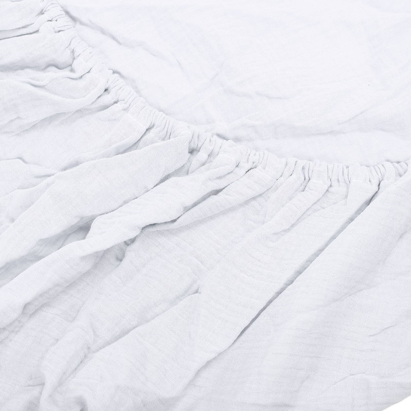 Fitted Crib Sheet Full Cotton Crinkle Fabric Soft Breathable Comfortable