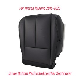 QPCRAP Driver Side Bottom Replacement Leather Seat Cover Perforated Black