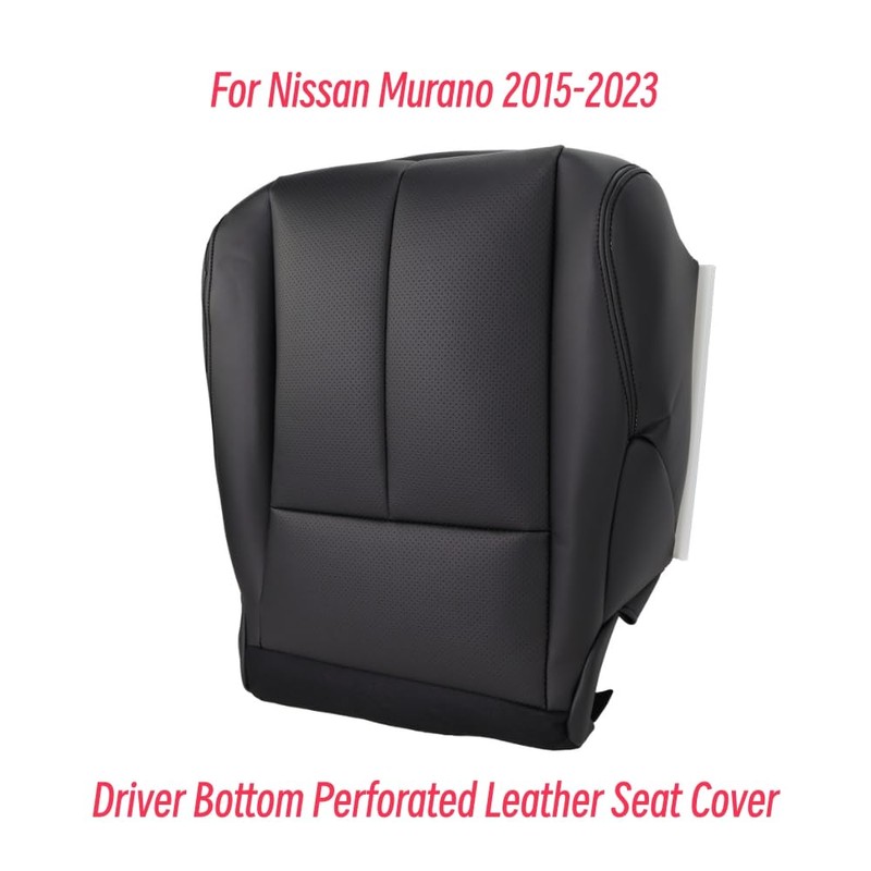 QPCRAP Driver Side Bottom Replacement Leather Seat Cover Perforated Black