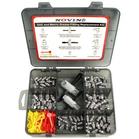 2PCS Grease Zerk Fitting Tools Fits 1/4"-28 SAE,1/8"-NPT,M10x1 M8x1&Grease Zerk Fitting w Hex Size 3/8" 5/16" 7/16"+ 80PCS Grease Zerk Fitting Kit w 1/4" 1/8" 90° SAE Metric Grease Fitting+ 60PCS Cap