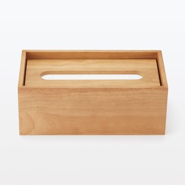 Mujin Ryohin Wooden Tissue Box Internal Dimensions: Width 24.5 × Depth 12 × Height 9 cm, Box for Tissues 83410568