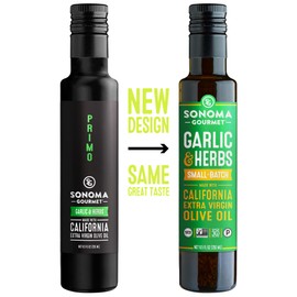 Sonoma Gourmet: Garlic & Herbs Flavored Olive Oil | 100% California Extra Virgin Olive Oil | 8.5 FL OZ (Pack of 4)