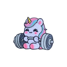 SANSFIUS Unicorn Weight Lifter Patch, Size 3 Inches Iron On Unicorn Gym Embroidery Patches for Hats Clothes Backpacks Jeans, DIY Sew On Patches, Fabric Patches, Funny Meme Patches, Gift for Gymer