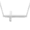 Horizontal Cross Necklace | Cute Tiny Sideways Cross Pendant (Silver)