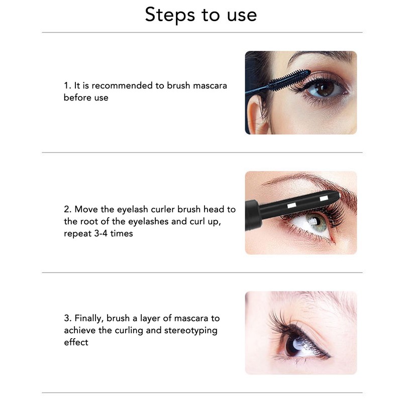 Heated Eyelash Curler Professional Intelligent 3 Gears Temperature Rechargeable Electric