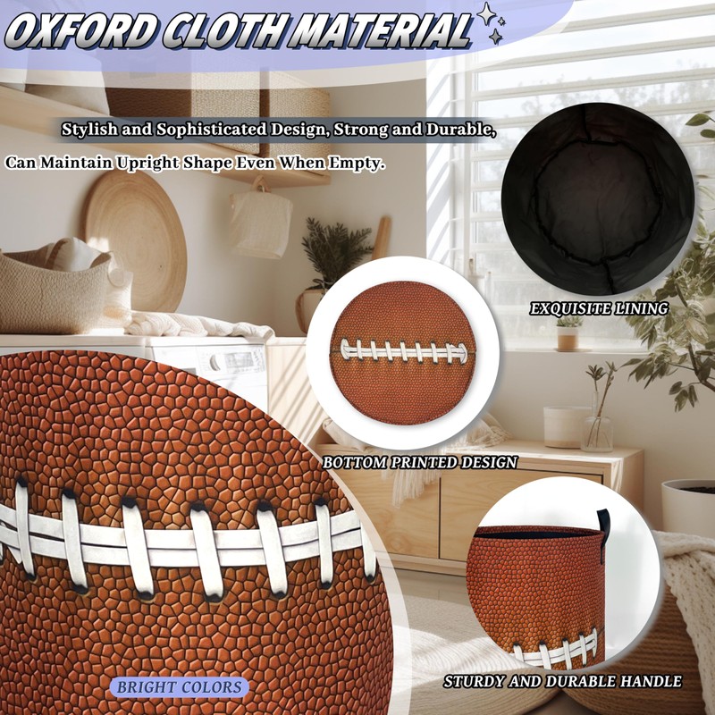 Funny Football Laundry Basket Oxford Cloth Ball Texture Laundry Hamper
