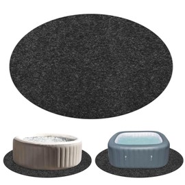 Cheungren 90 Inch Dia Round Inflatable Hot Tub Mat,Extra Large Hot Tub Mat Above Ground Pool Protector Mat Outdoor Indoor Anti-Slip and Waterproof Backing SPA Pool Flooring Protector