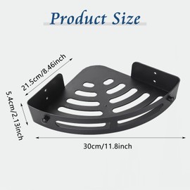 BEANPRECOY 3 Pcs Corner Shower Caddy Shower Shelf with 6 Hooks, Drill Free Corner Shelves for Shower, Wall Mounted Storage Organizers, Bathroom Shower Caddy Corner for Bathroom Kitchen Storage