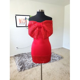 For Women Sequin Big bow Front Dress/DateNigh