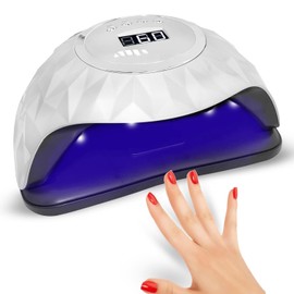 Lámpara para uñas UV 60 LED de 248W Lámpara Profesional Secador de Gel Semipermanente Portátil con Sensor y Temporizador Automático Lámpara de Curado de Gel (Plateada)