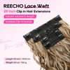 REECHO Curly Hair Extensions, 4PCS 20 inch Clip in Hair