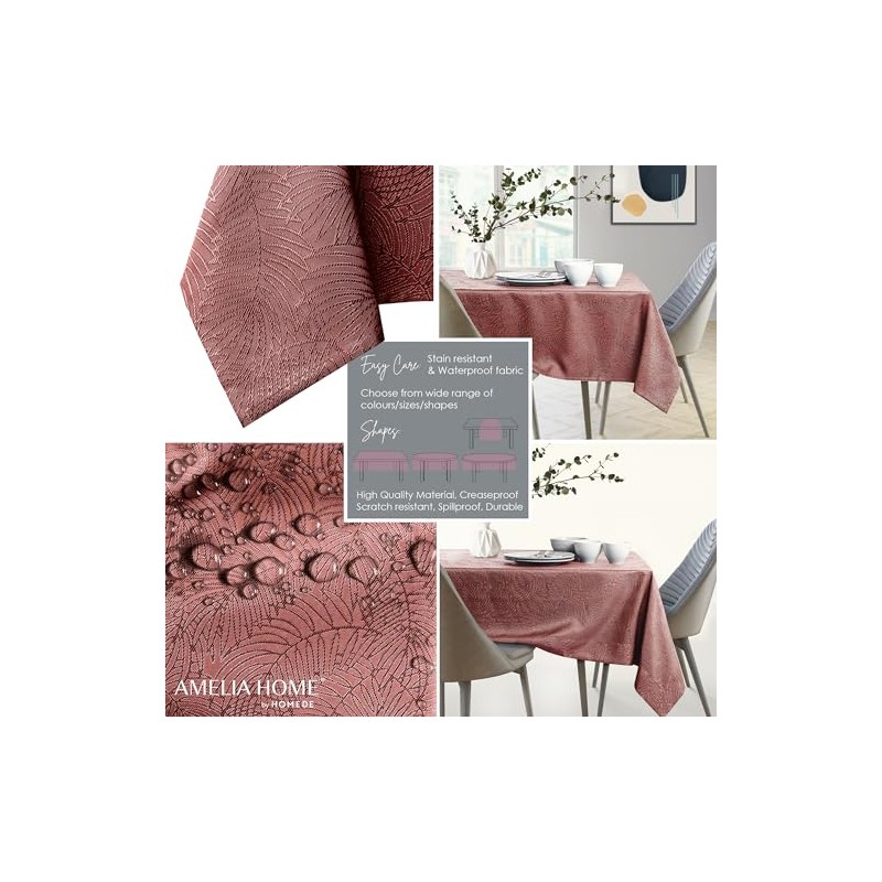 AmeliaHome Tablecloth, Lotus Effect, Water-resistant