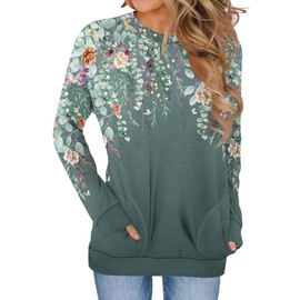 Zeagoo Fall Tops for Women Long Sleeve Shirts Crew Neck Tee Tshirts Oversized Sweatshirts Trendy Clothes