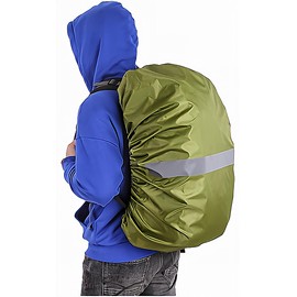 Backpack Backpack Cover, Waterproof Design, Cross Buckle, Rain Protection, Heavy Duty, Rain Cover, Reflective Tape (Dark Green, XXL (80L))