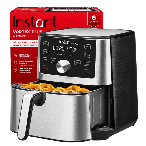 Instant Pot Vortex Plus 6QT XL Air Fryer, 6-in-1, Broils,