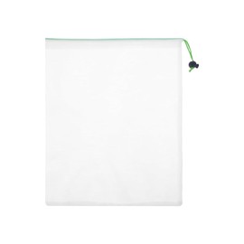 5 PCS Reusable Mesh Produce Storage Bags, See-Through Drawstring Mesh Bag for Fruits & Vegetables, Washable 35 * 30cm Storage Bags, Transparent Produce Bags, Eco-Friendly Vegetable Storage