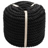 Black Cotton Rope (1/2 in x 100 ft) Soft Cotton