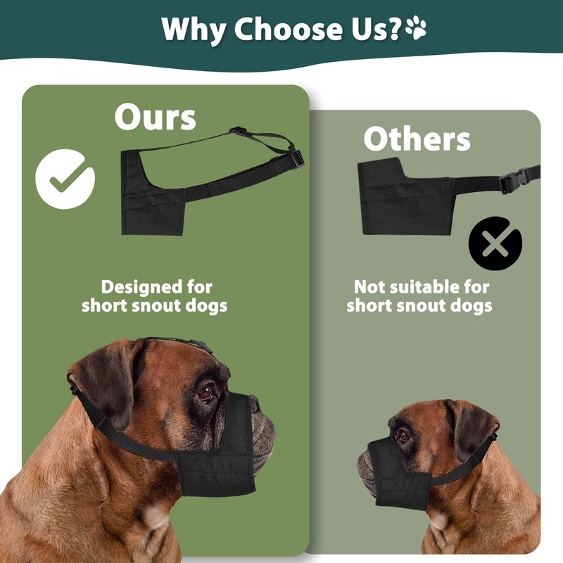 Mayerzon Pitbull Muzzle, Soft Dog Muzzle with Anti-Slip Strap for