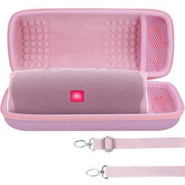 Lebakort Hard Case Compatible with JBL Charge 5 Charge 4 Waterproof Bluetooth Speaker (Pink case)