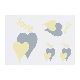 4 x 'Two Love Hearts' Temporary Tattoos - Water Resistant, Skin-Safe, Non-Toxic Transfers, Mixed Sizes (TO00084702)