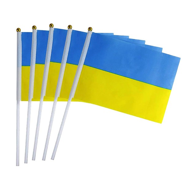 30 Pcs 14 x 21cm Ukraine Hand Flags Small Hand