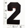 3 INCH Black Number 2 Patches Appliques Fabric Decorating for