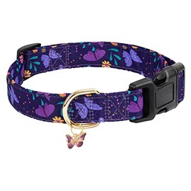 Collares de perro con hebilla ajustable para perros lindos, collar especial suave y elegante con diseño de flores para perros pequeños, medianos y gra