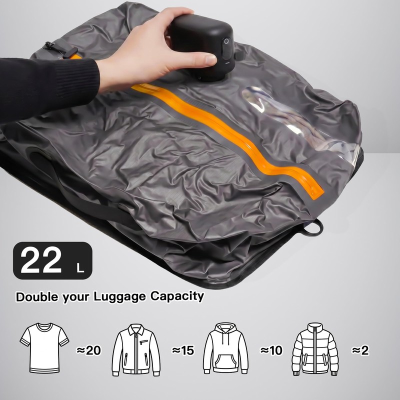 Roseek Travel Vacuum Bags With Pump, 2 Pack 22L Compression