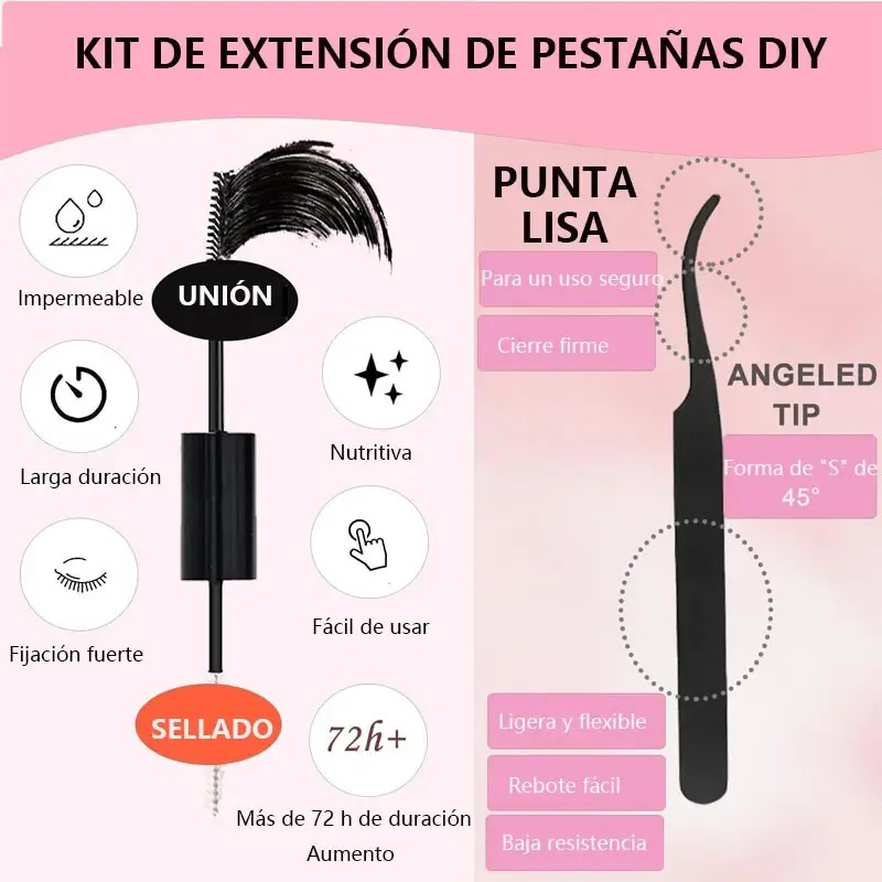 Extensiones Pestañas Curvatura 40d 9-18mm
