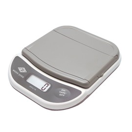 Wedo 502000 Elektronische Brief- und Päckchenwaage (mit Klappteller 2000g/1g) weiss/grau
