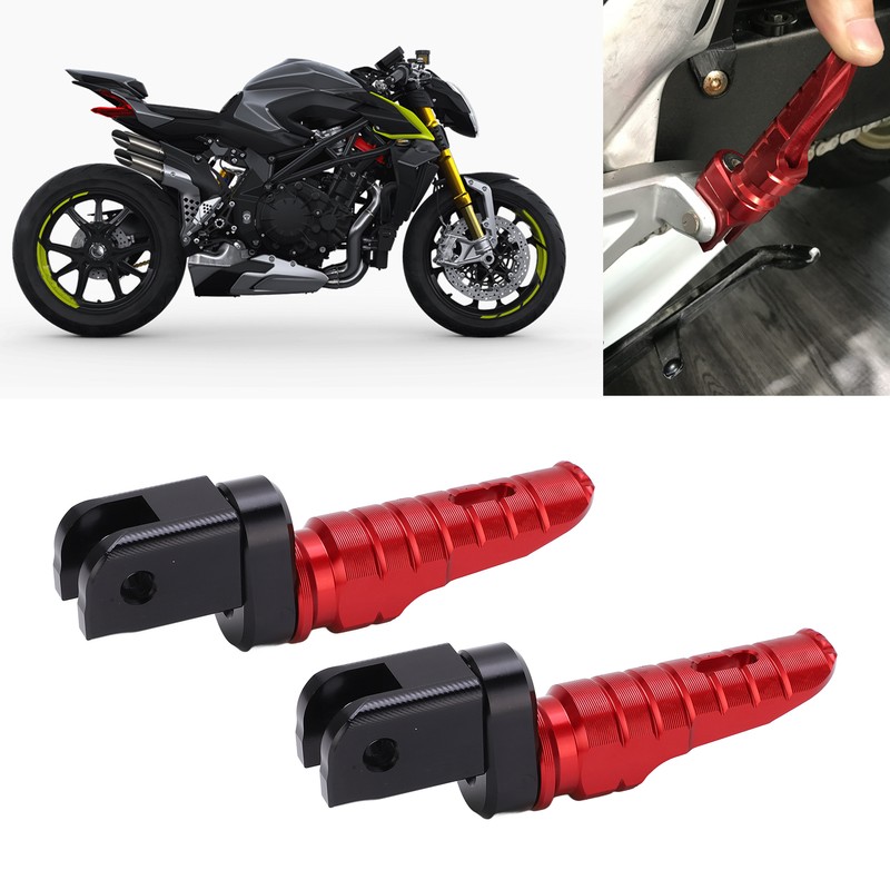 Motorcycle Front Footrests Aluminium Alloy Anti Slip Replacement for MV