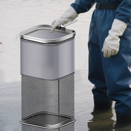 Fish Traps for Fishing - Square Minnow Trap - Thickened Minnow Basket Guard Crawfish Net Bag for River Aquarium Saltwater Freshwater Crab Shrimp Turtle Daily Use Beginners