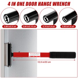 4 in 1 Door Hinge Adjustment Tool, Winspeed Hinge Gap Adjusting Wrench Kit Heavy Duty Painted Steel Hinge Bender Wrench for Residential and Commercial (4 Size)