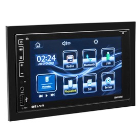 Belva BMV62W 6.2" Double DIN Touchscreen Bluetooth Car Stereo Receiver with Apple CarPlay, Android Auto and Mirrorlink
