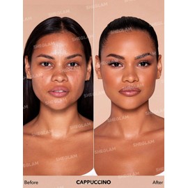 SHEGLAM Skinfinite Hydrating Foundation Flawless Dewy Foundation Hydrating Coverage Invisible Pore Concealer Pore-less Non-Greasy Lightweight Natural Soft Liquid Foundation-Cappuccino