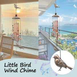 Wind Chime Garden, Wind Chimes for Outdoor Hanging Birds, Wind Chime Balcony, Witch Bells Door Protector for Outdoors, Wind Chime Metal, Garden Decoration Outdoor, Wind Chime for Yard, Patio and Home