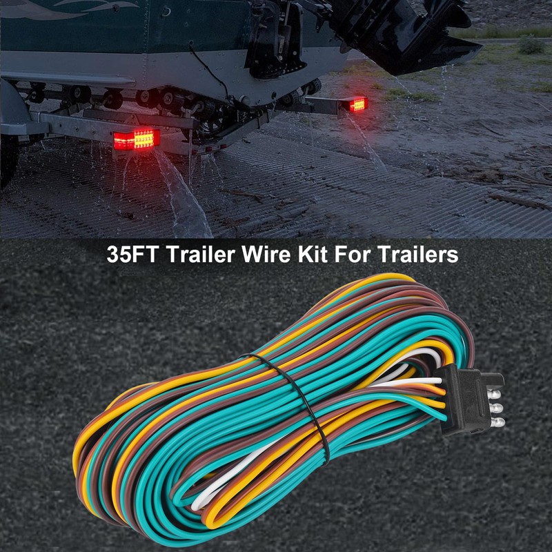VINAUO 35FT Trailer Wiring Harness Kit, 4 Wire, Color Coded
