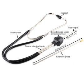 Engine Stethoscope Set, Auto Stainless Steel Mechanics Cylinder Stethoscope Car Engine Diagnostic Tool Hearing Tool