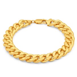 Bracelet 18k Yellow Gold Filled Solid Ladies Statement Curb Link Design 19cm