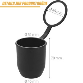 KOMUNJ 2 x Towing Hitch Cover Cap, Dustproof and Waterproof for Car, Motorhome, Trailer Ball Head Protection (Black)