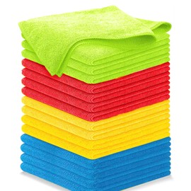 Wesell 16 Paños De Limpieza De Microfibra Trapos Toalla Multiusos Baño Sin Pelusas Absorbentes Sin Rayas No Abrasivos Reutilizables Y Lavables 40x40 CM (Multicolor)