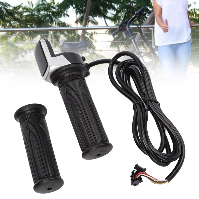 1 Pair Handlebar Throttle Grip Universal LED Display Wire Twist