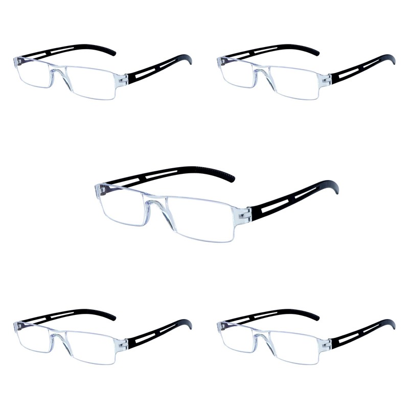 VisionGlobal 5 Pairs Reading Glasses, Blue Light Blocking Glasses, Computer